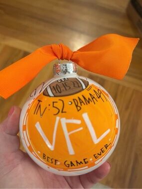 Orange VFL Holiday Ornament with Ribbon